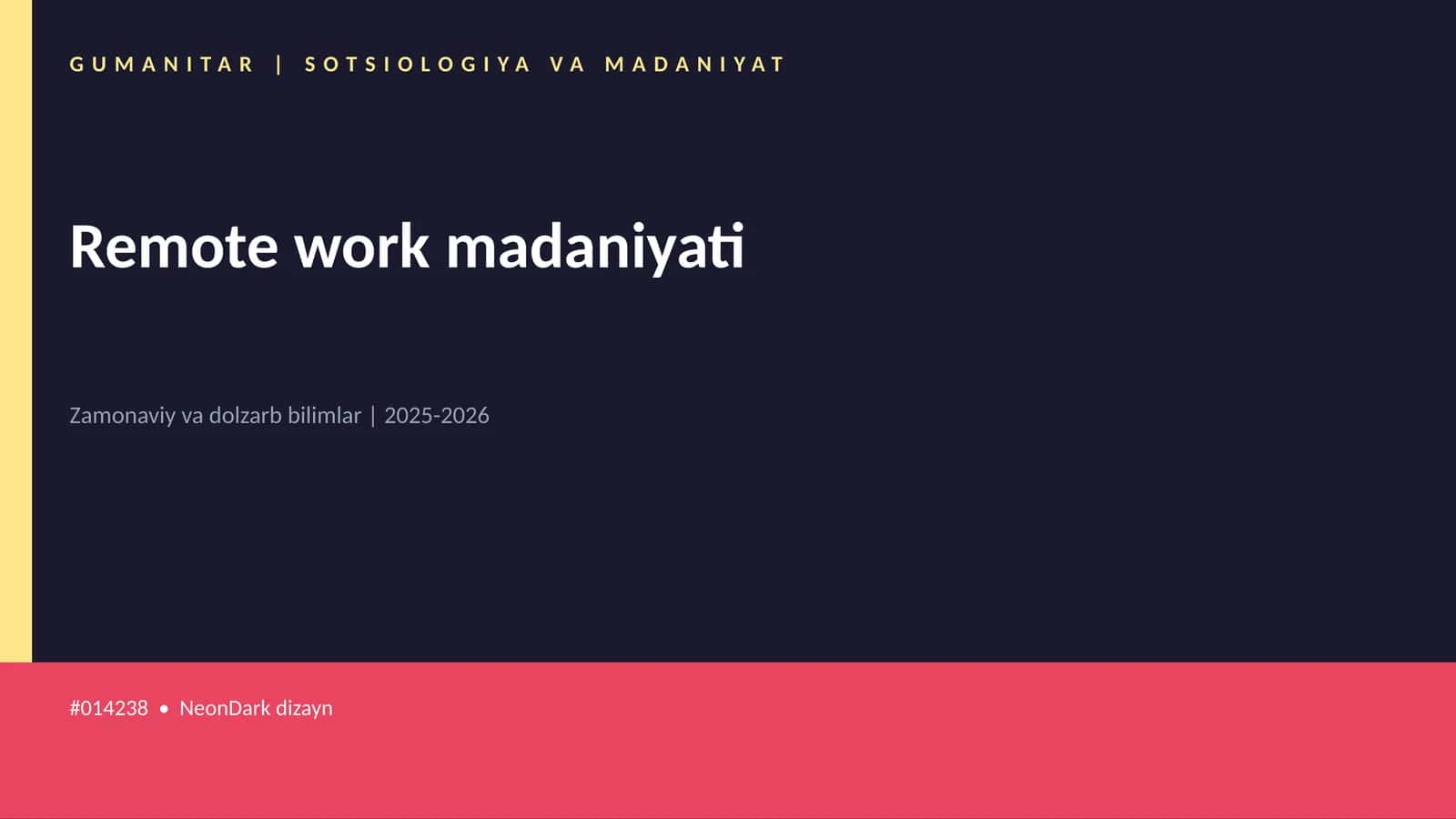 Remote work madaniyati