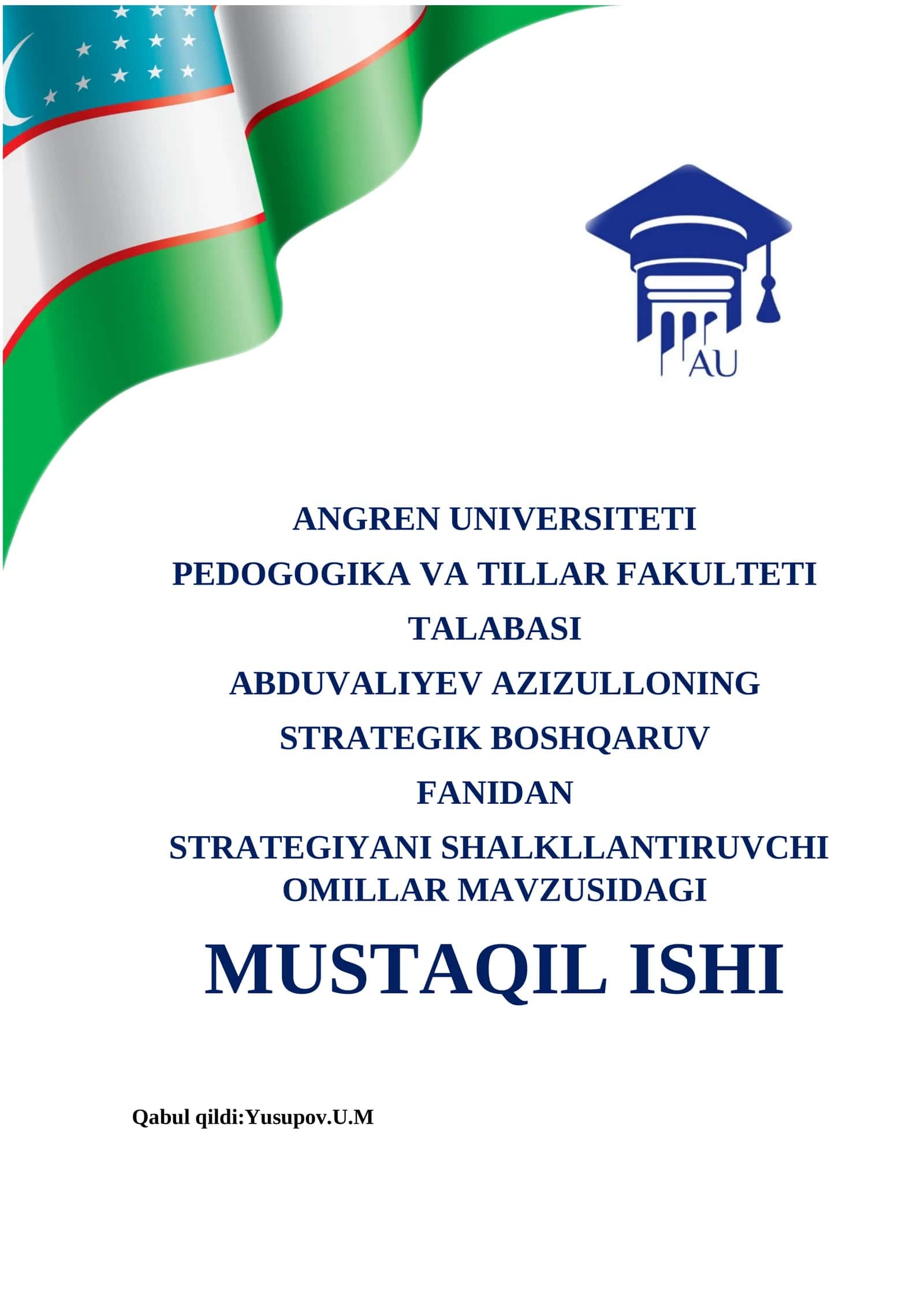 STRATEGIK BOSHQARUV FANI