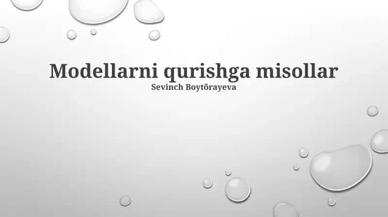 Mashina O'rganish Modellari