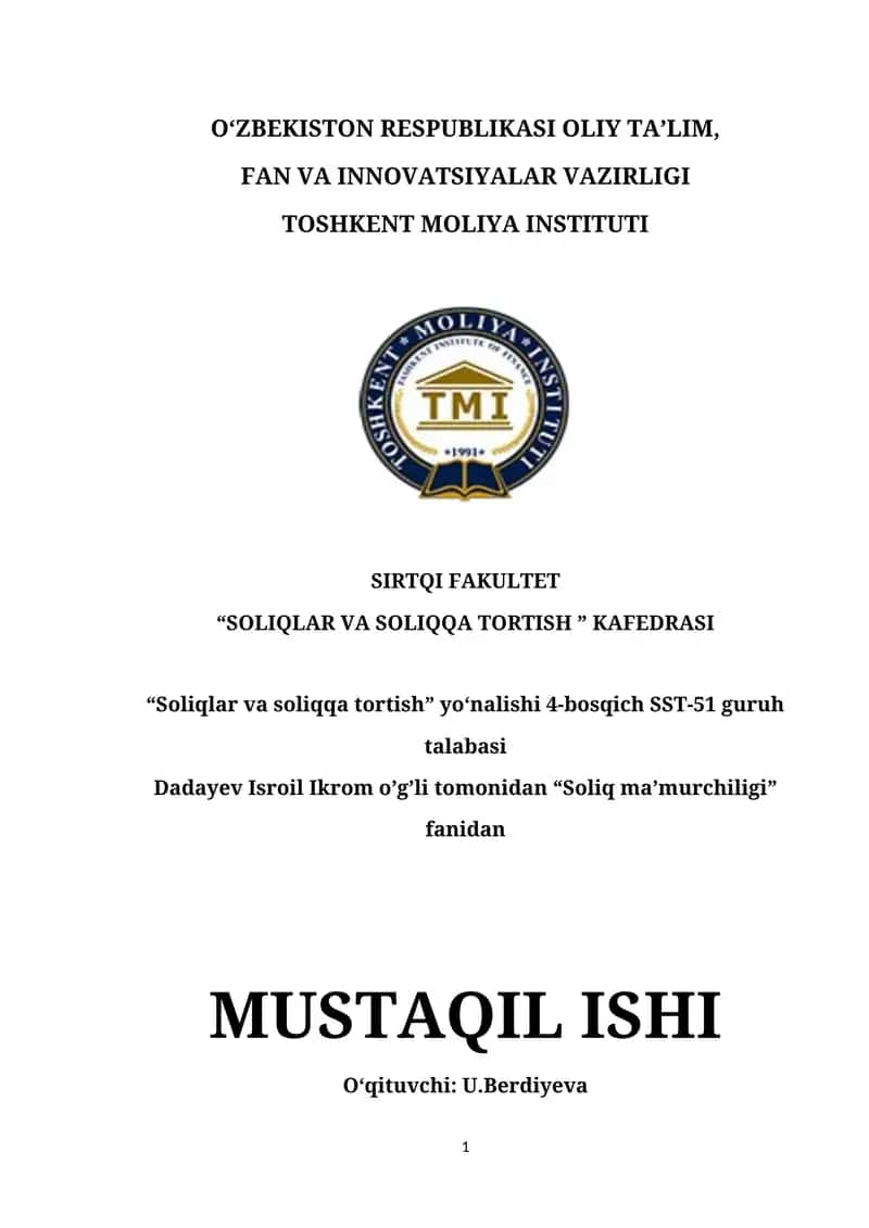 Soliq ma’murchiligi