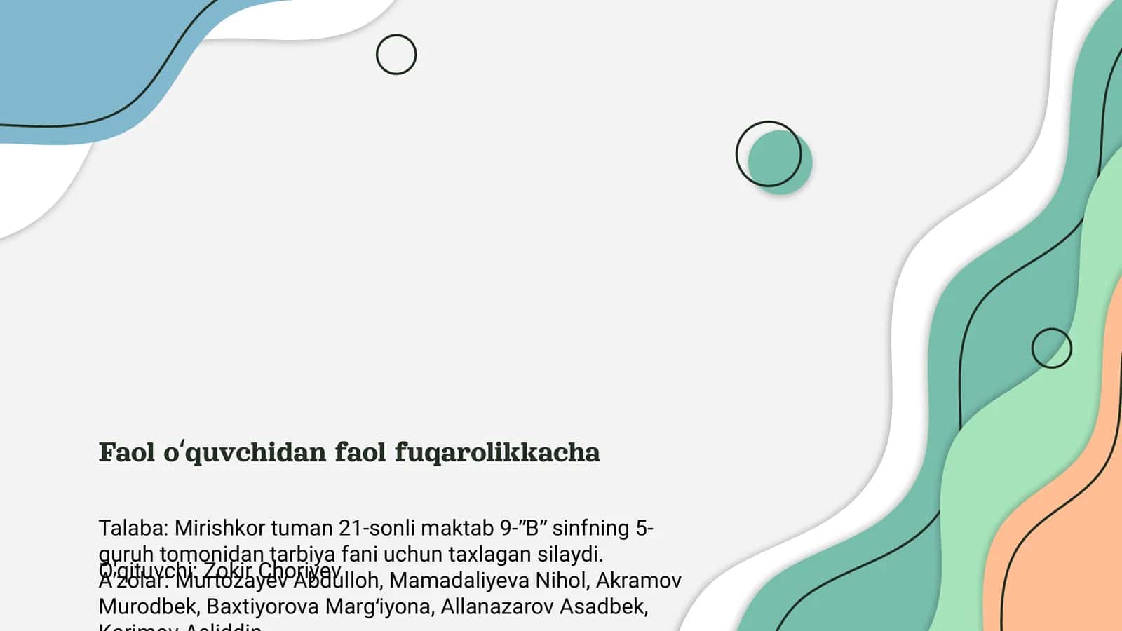 Faol oʻquvchidan faol fuqarolikkacha