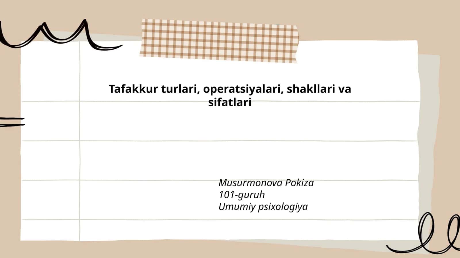 Tafakkur turlari, operatsiyalari, shakllari va sifatlari