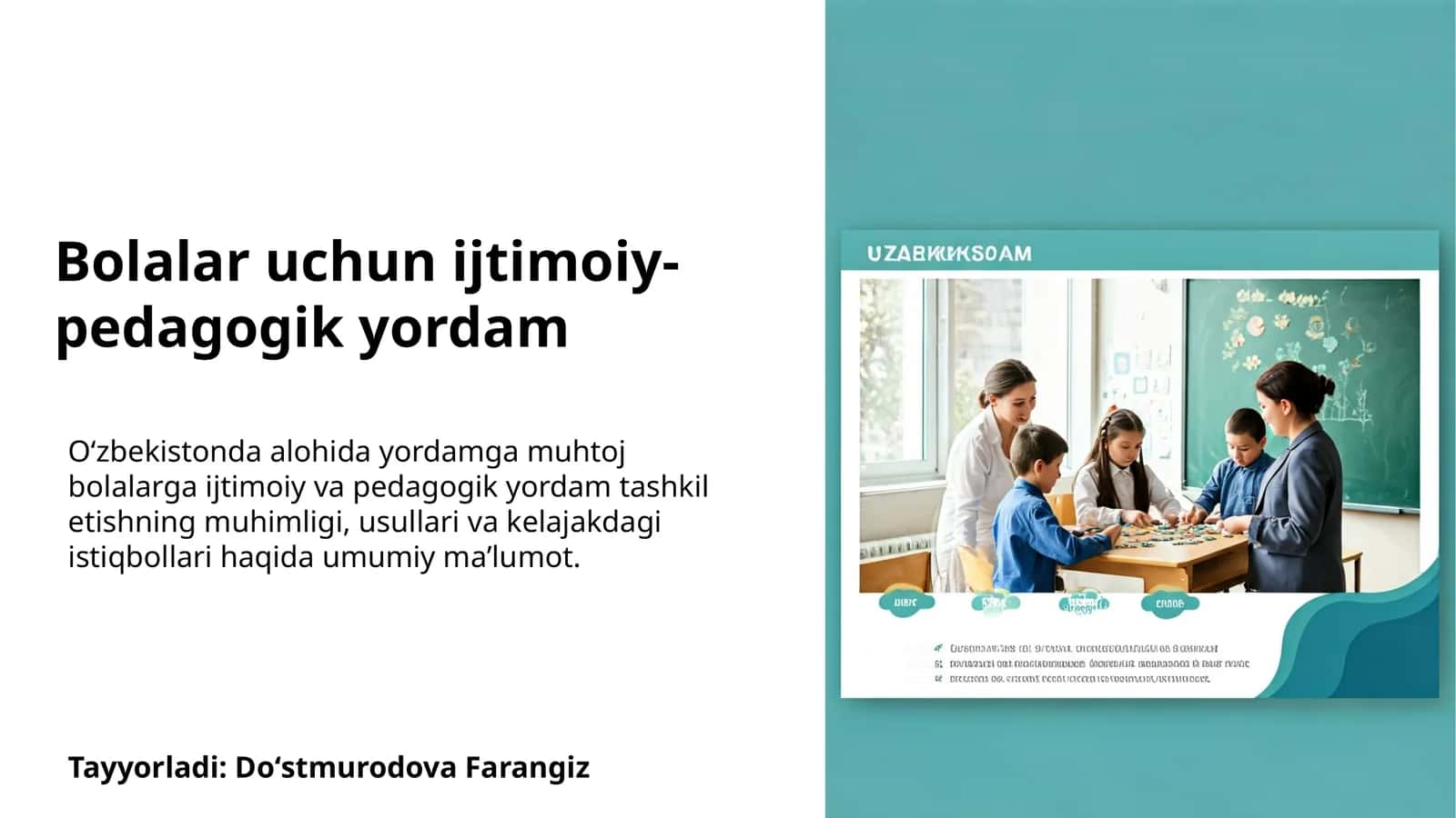 Bolalar uchun ijtimoiy-pedagogik yordam