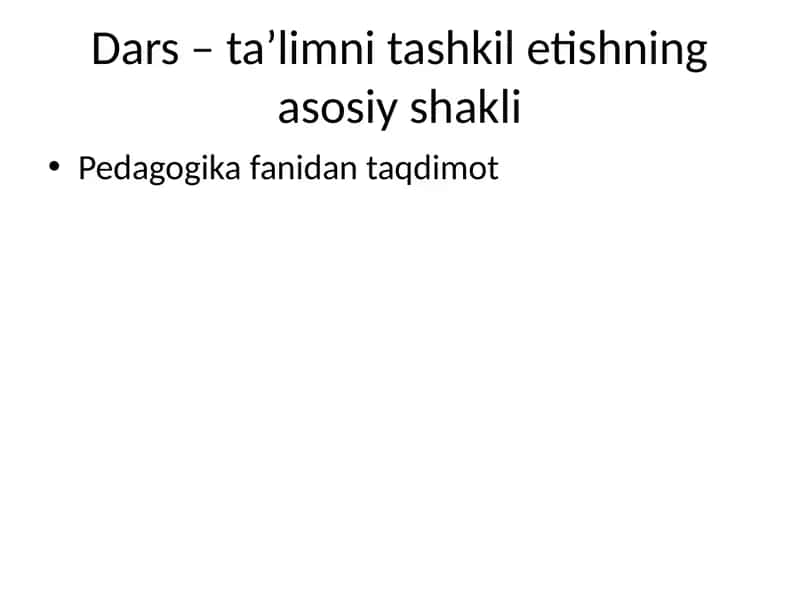 Dars tushunchasi