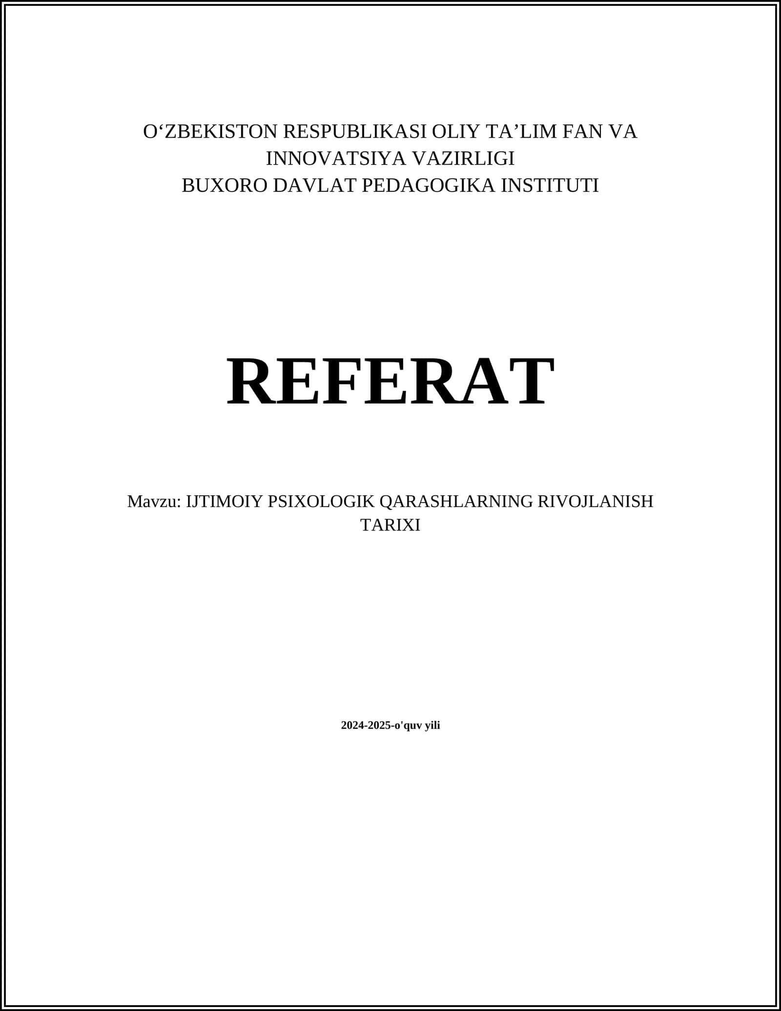 IJTIMOIY PSIXOLOGIK QARASHLARNING RIVOJLANISH TARIXI