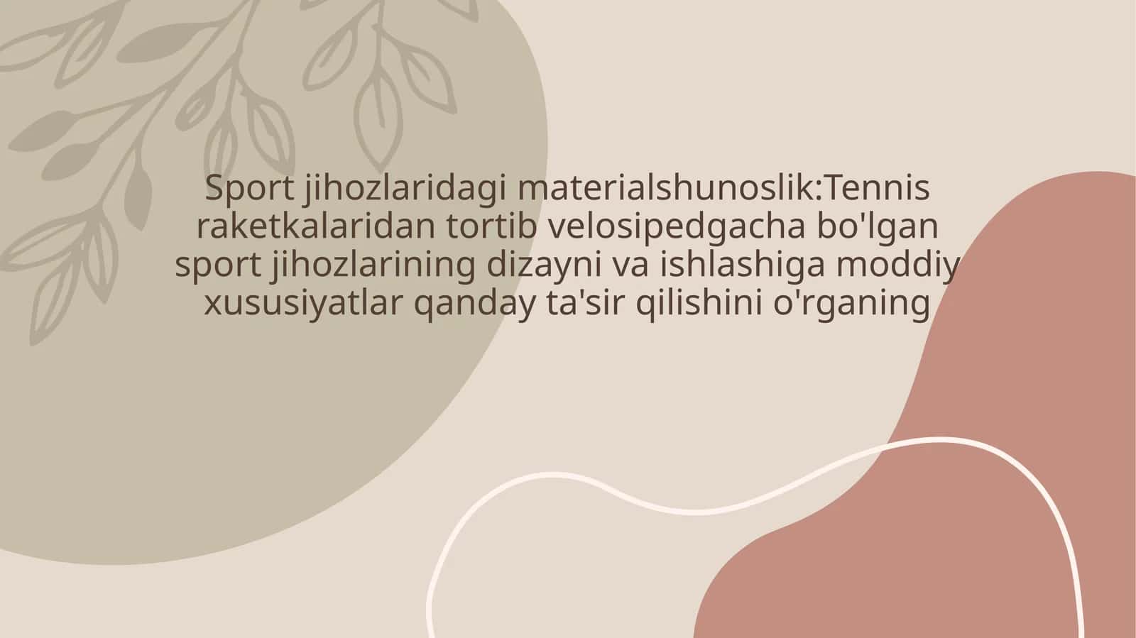 Sport Jihozlaridagi Materialshunoslik