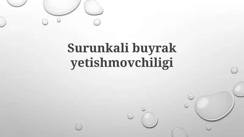 Surunkali buyrak yetishmovchiligi