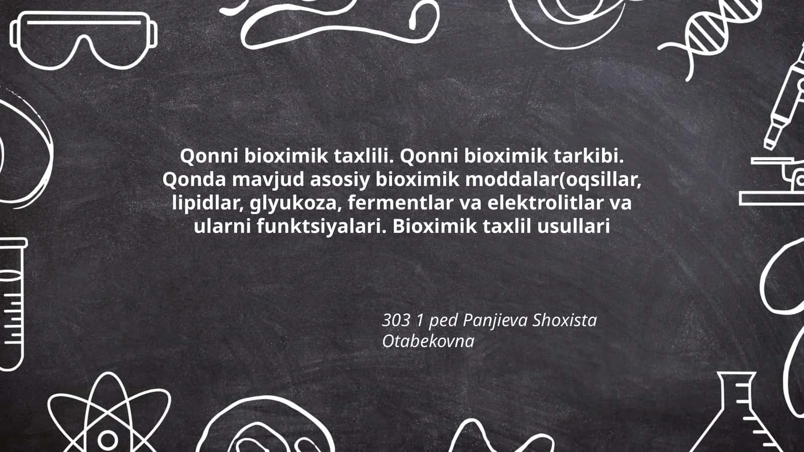 Qonni bioximik taxlili