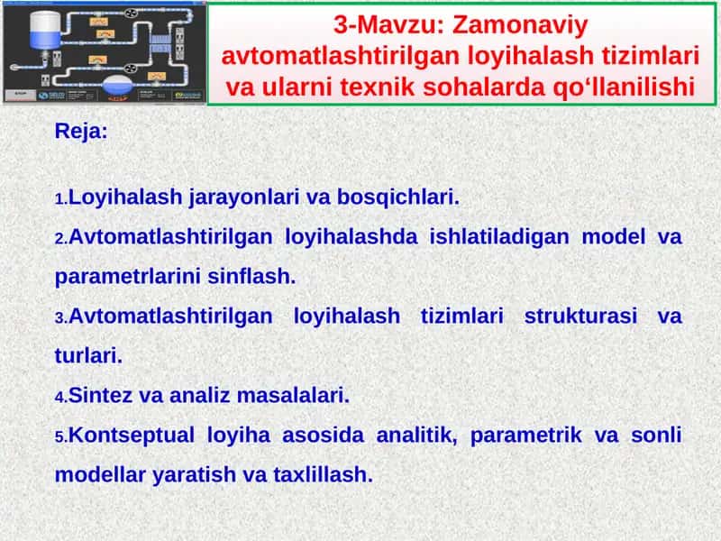 Zamonaviy avtomatlashtirilgan loyihalash tizimlari va ularni texnik sohalarda qo‘llanilishi