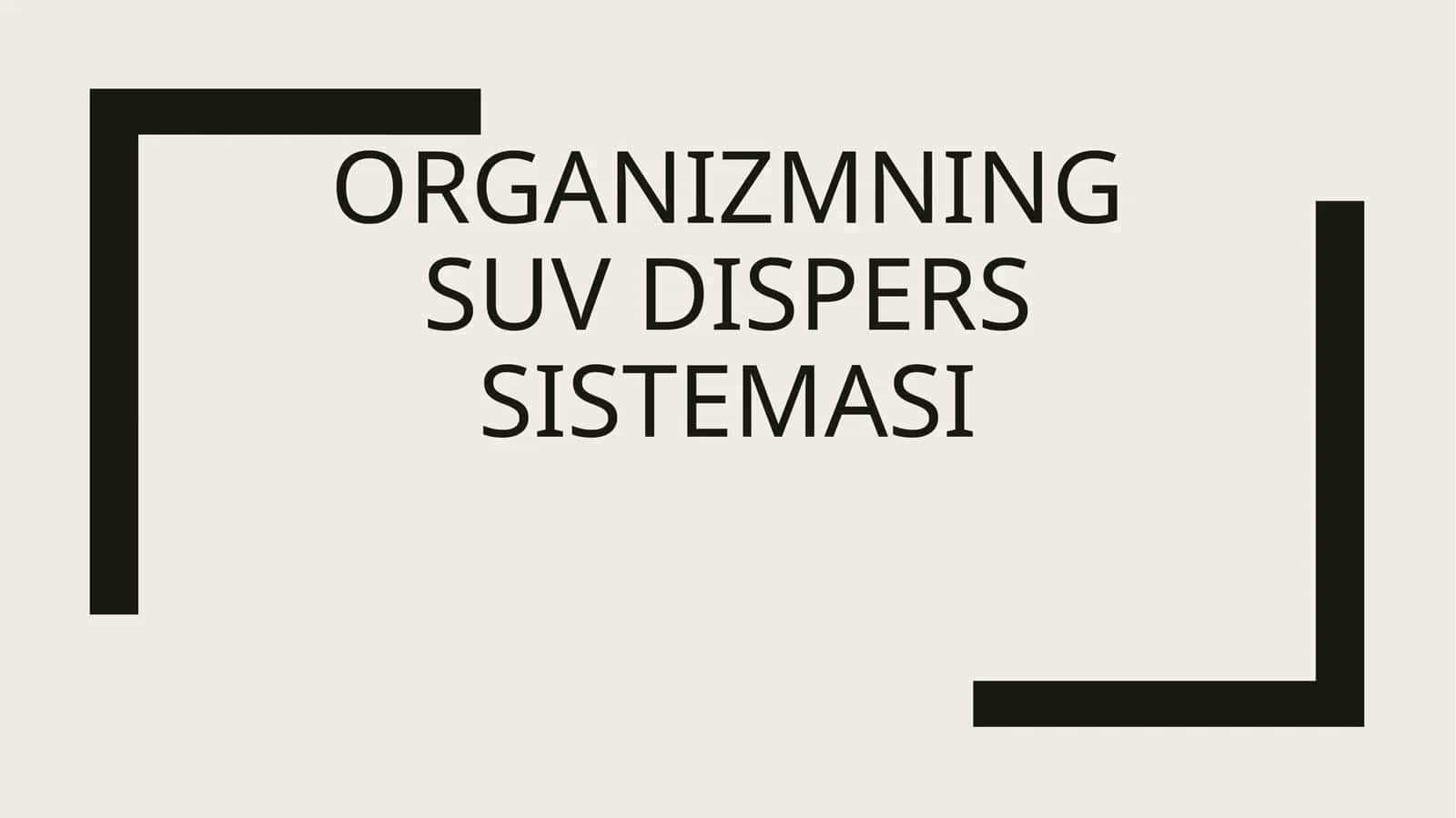 Organizmning suv-dispers sistemasi
