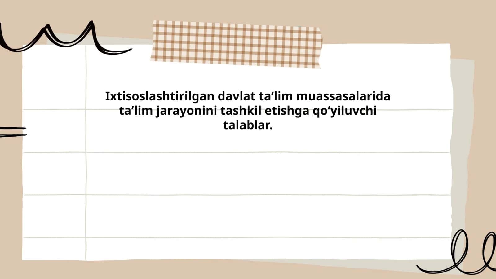 Ta'lim jarayonini rejalashtirish va tashkil etish