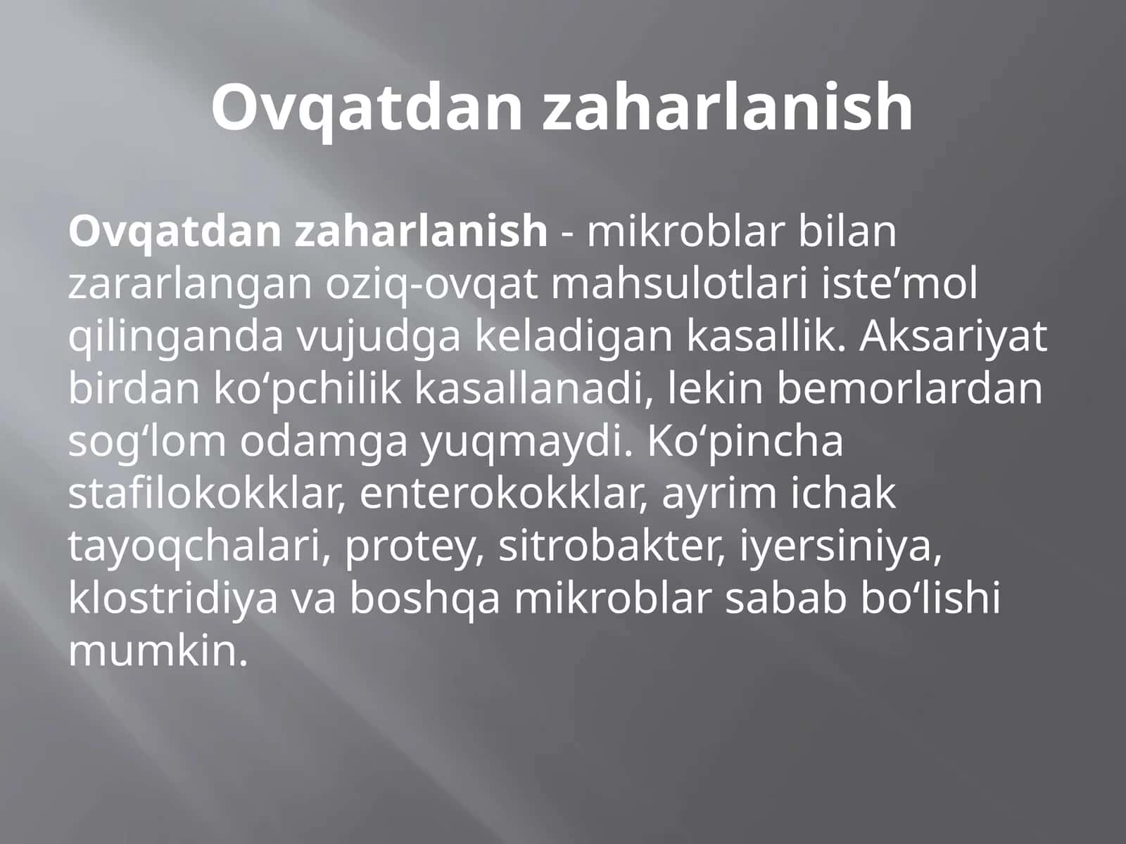 Ovqatdanzaharlanish