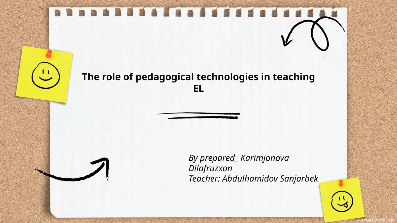 Pedagogical technologies in teaching EL