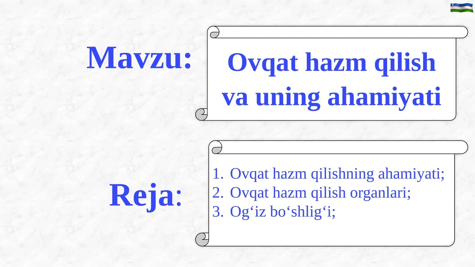 Ovqathazmqilish va uning ahamiyati