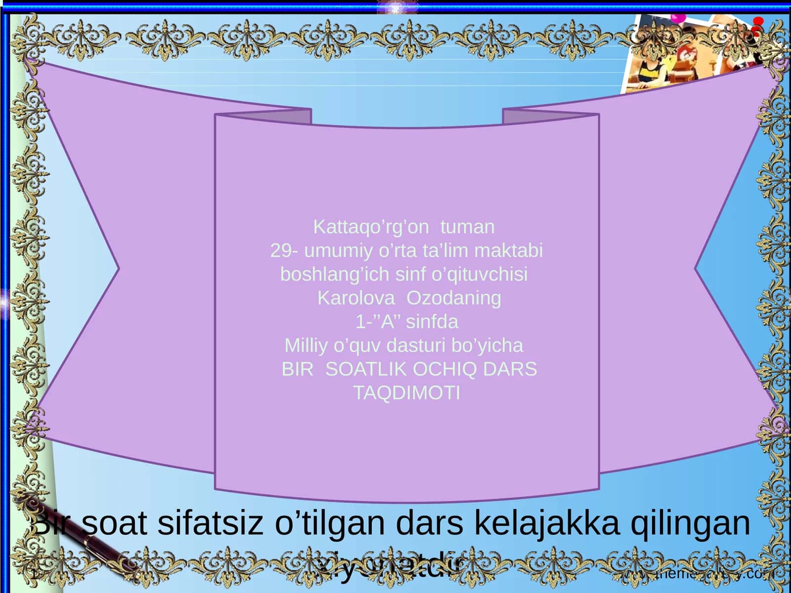 BIR SOATLIK OCHIQ DARS TAQDIMOTI