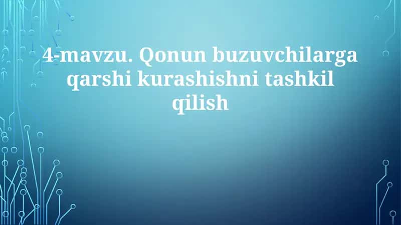 Qonunbuzarlikka qarshi kurash