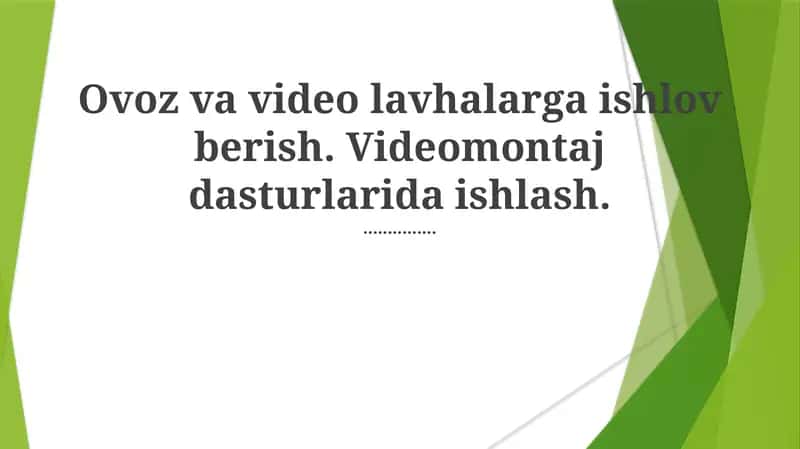 Videomontaj dasturlari