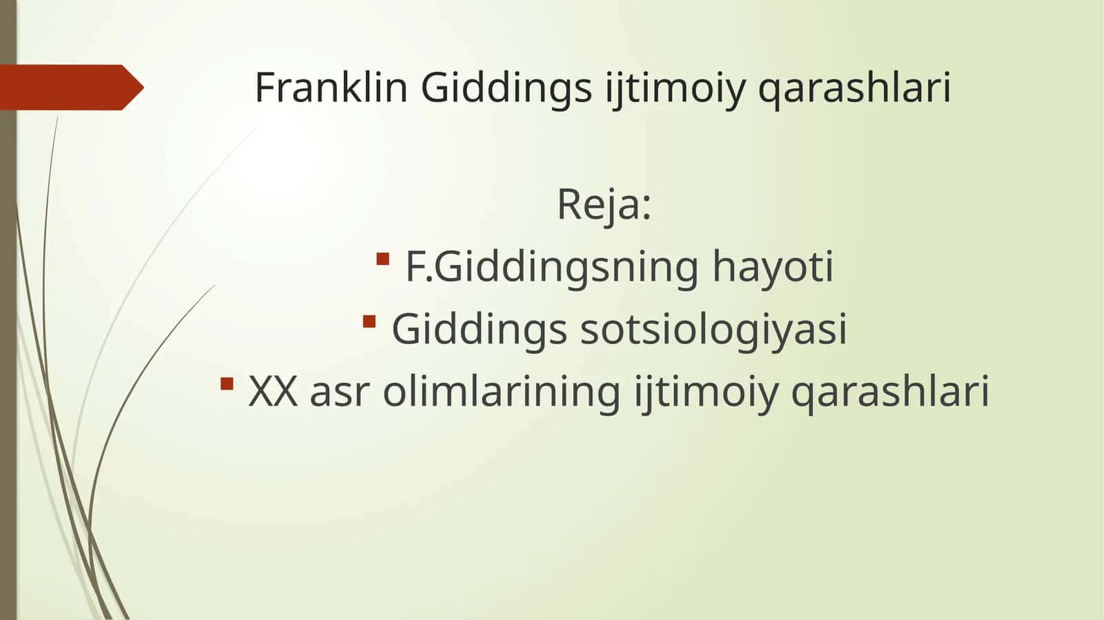 Franklin Giddings ijtimoiy qarashlari