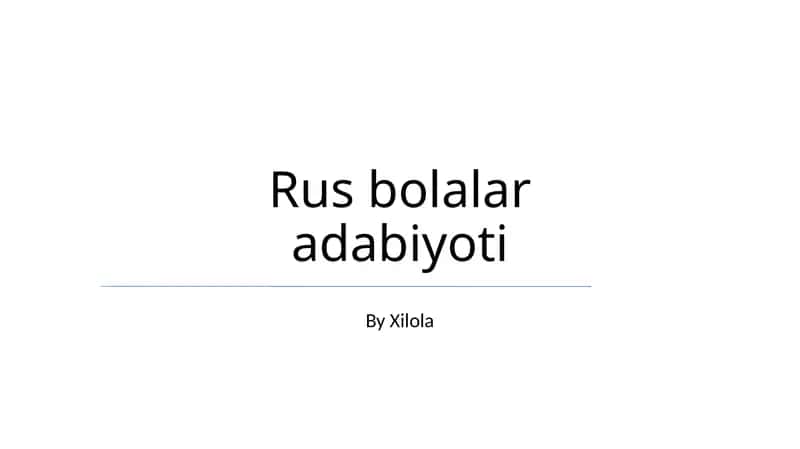 Rus bolalar adabiyoti