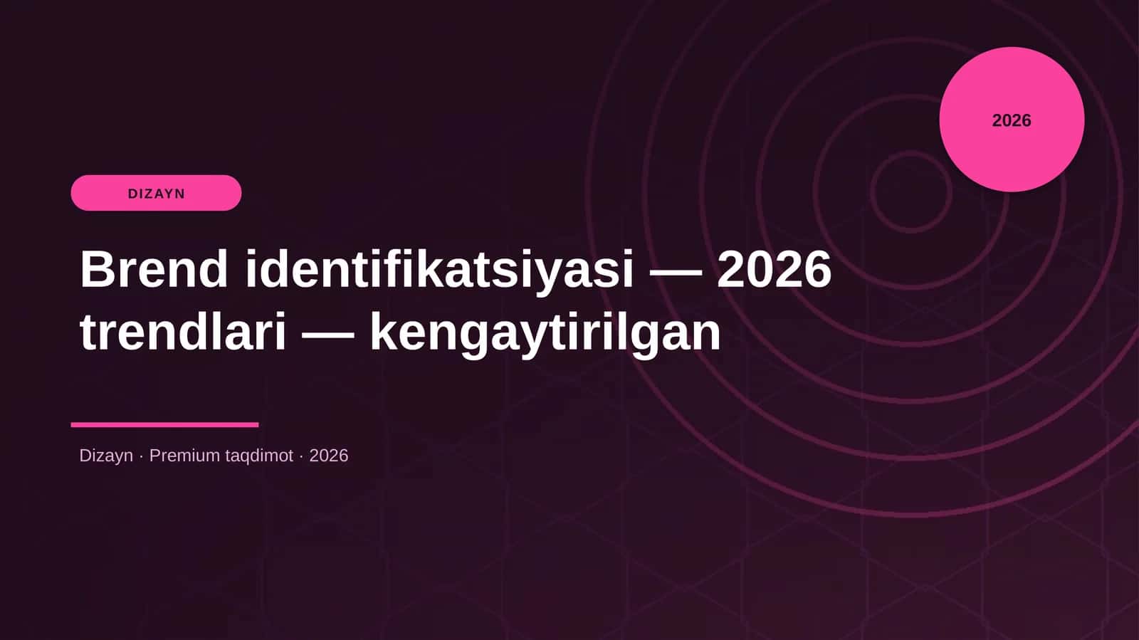 Brend identifikatsiyasi — 2026 trendlari — kengaytirilgan