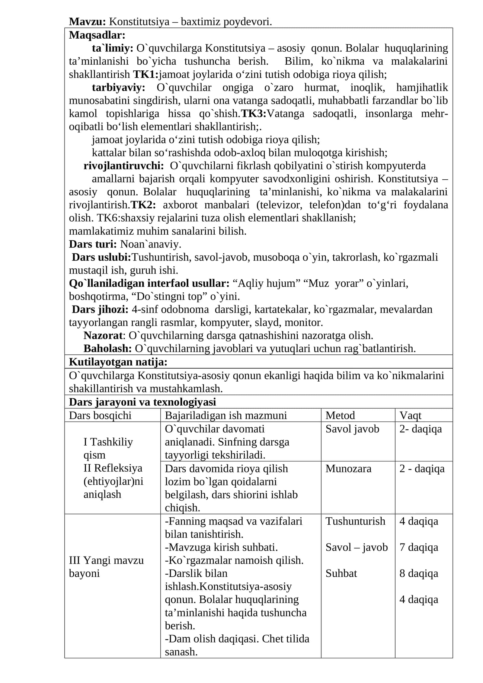 Konstitutsiya – baxtimiz poydevori