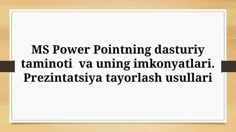 MS Power Point