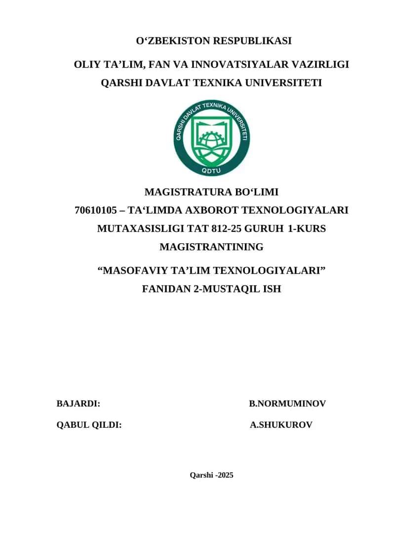 Masofaviy ta'lim platformalari