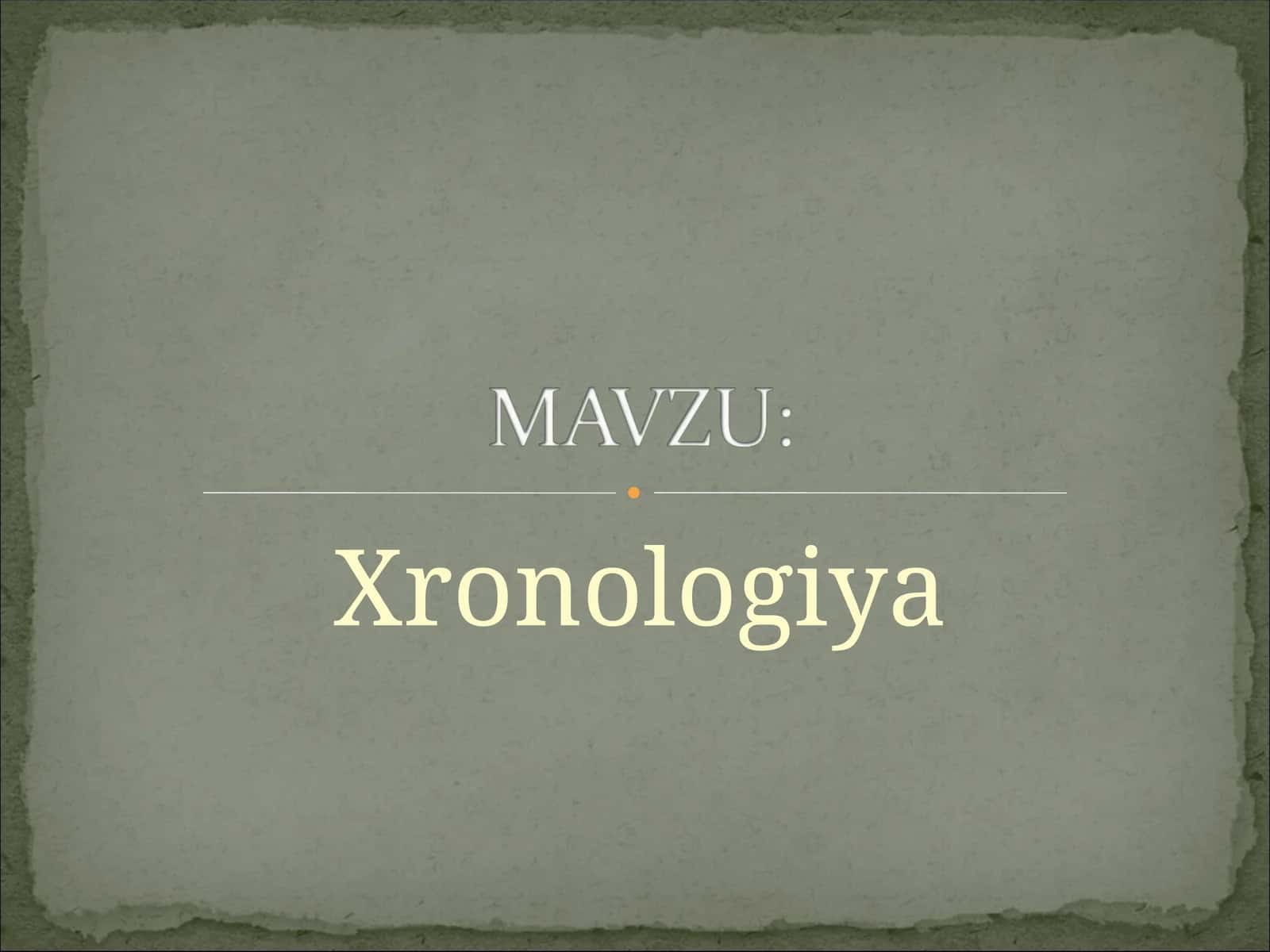 Xronologiya