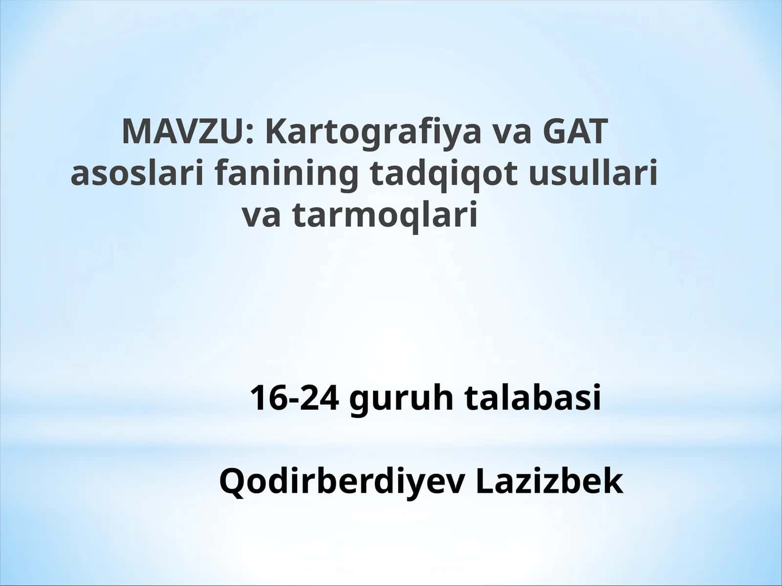 Kartografiya va GAT asoslari