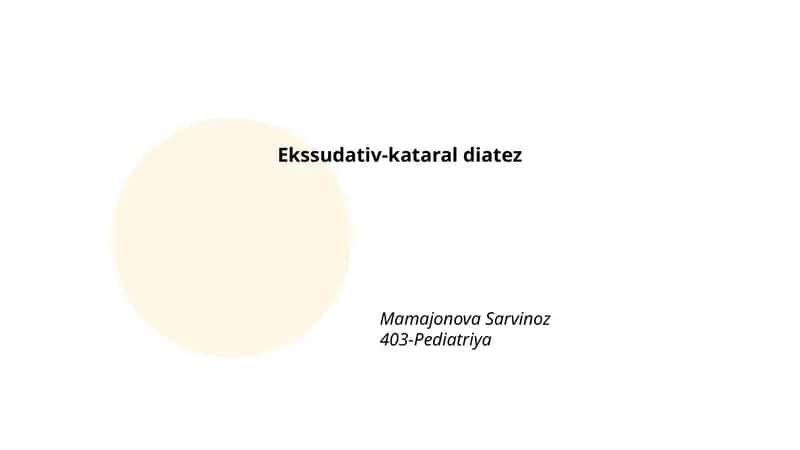 Ekssudativ-kataral diatez