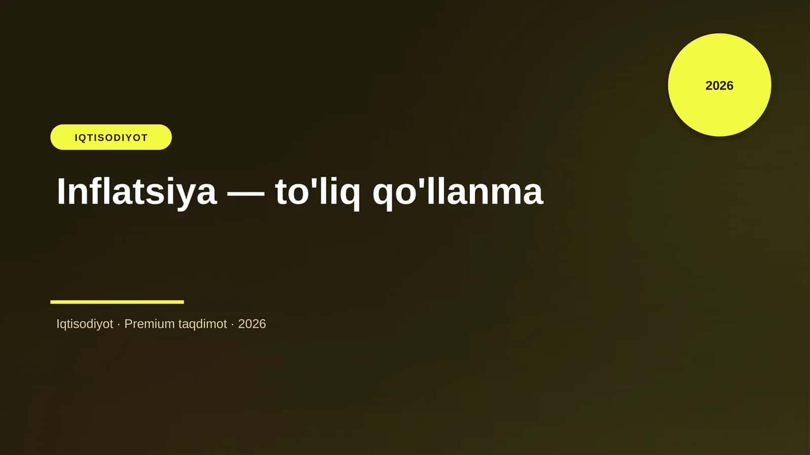Inflatsiya — to'liq qo'llanma