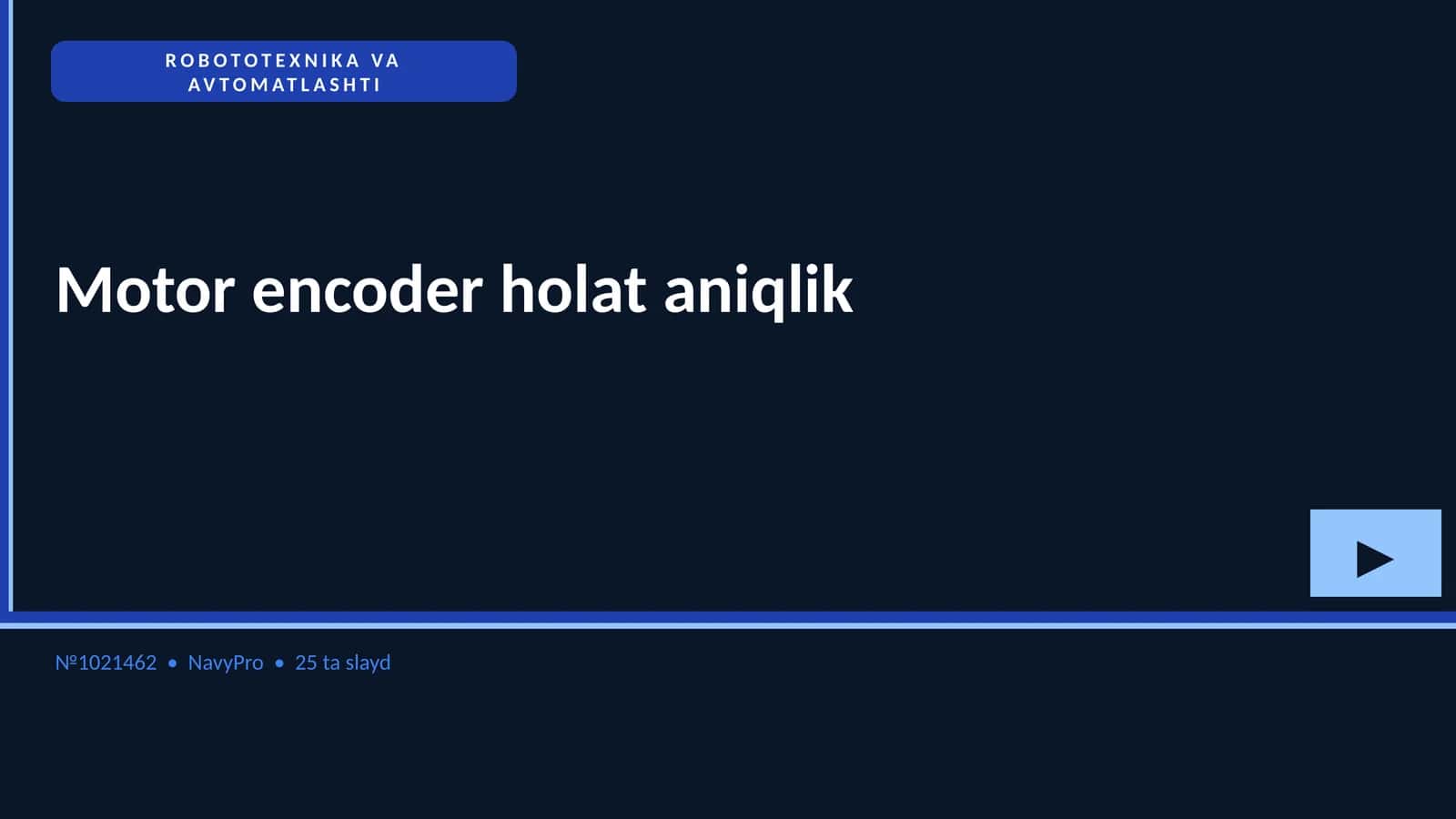 ROBOTOTEXNIKA VA AVTOMATLASHTI