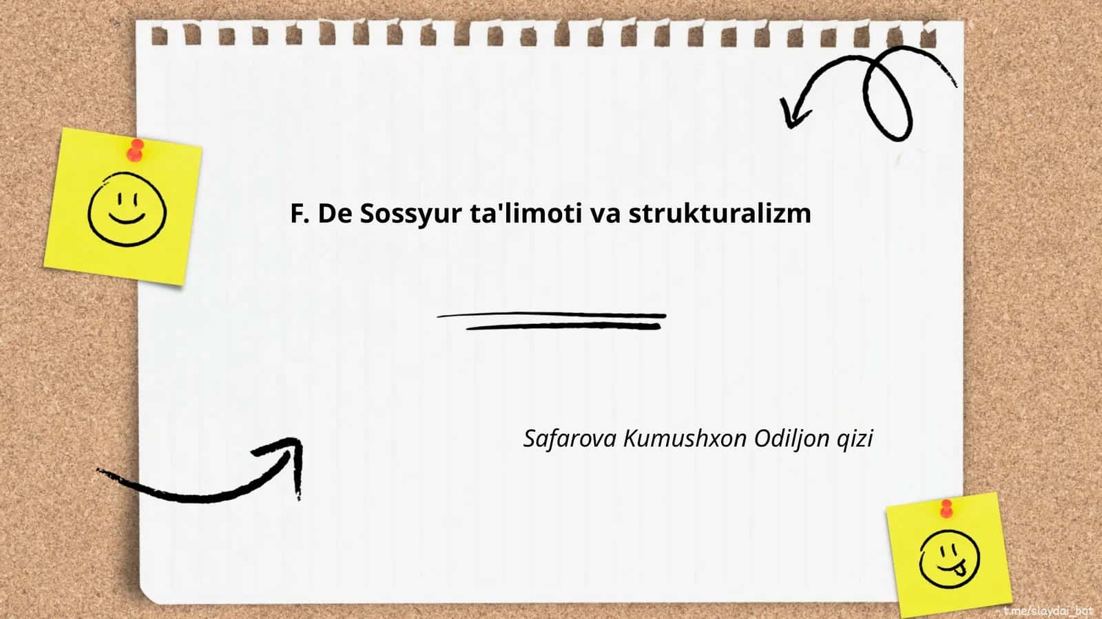 F. De Sossyur ta'limoti va strukturalizm