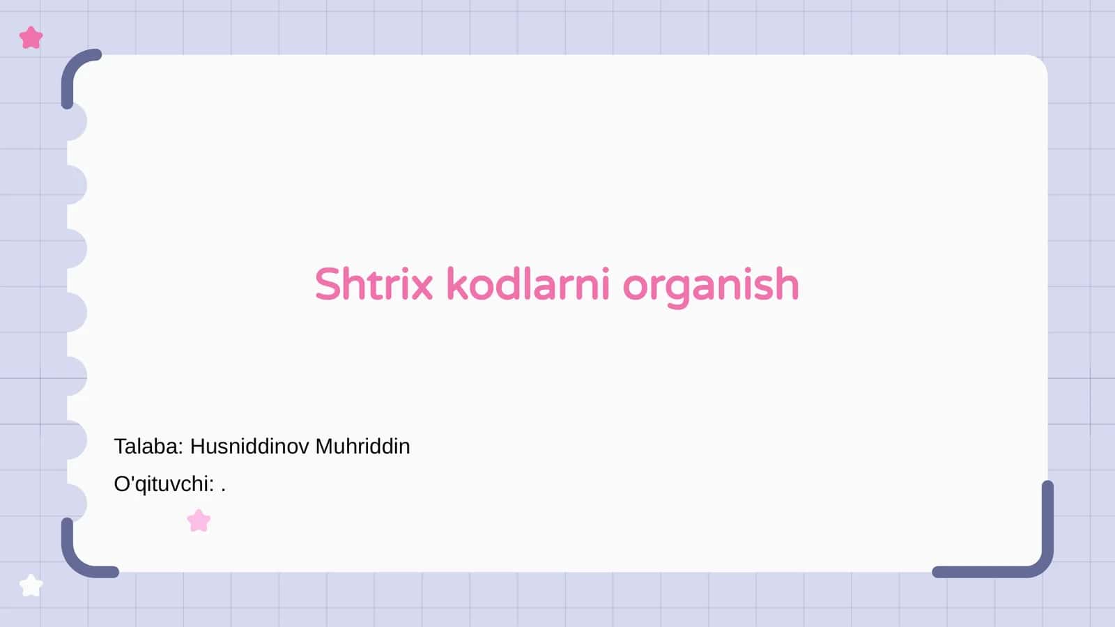 Shtrix kodlarni organish