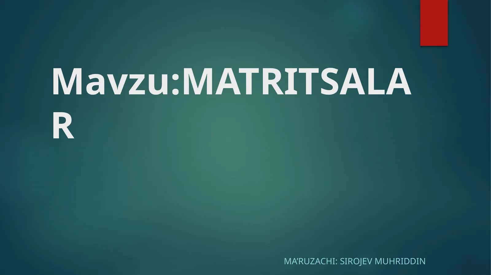MATRITSALAR