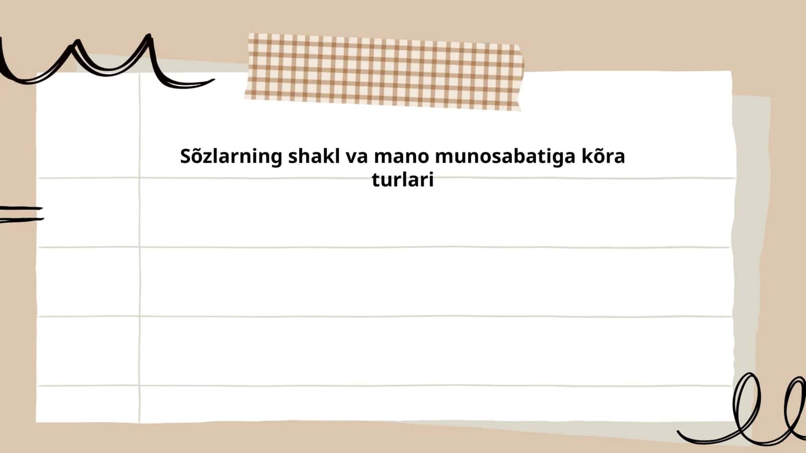 Sõzlarning shakl va mano munosabatiga kõra turlari