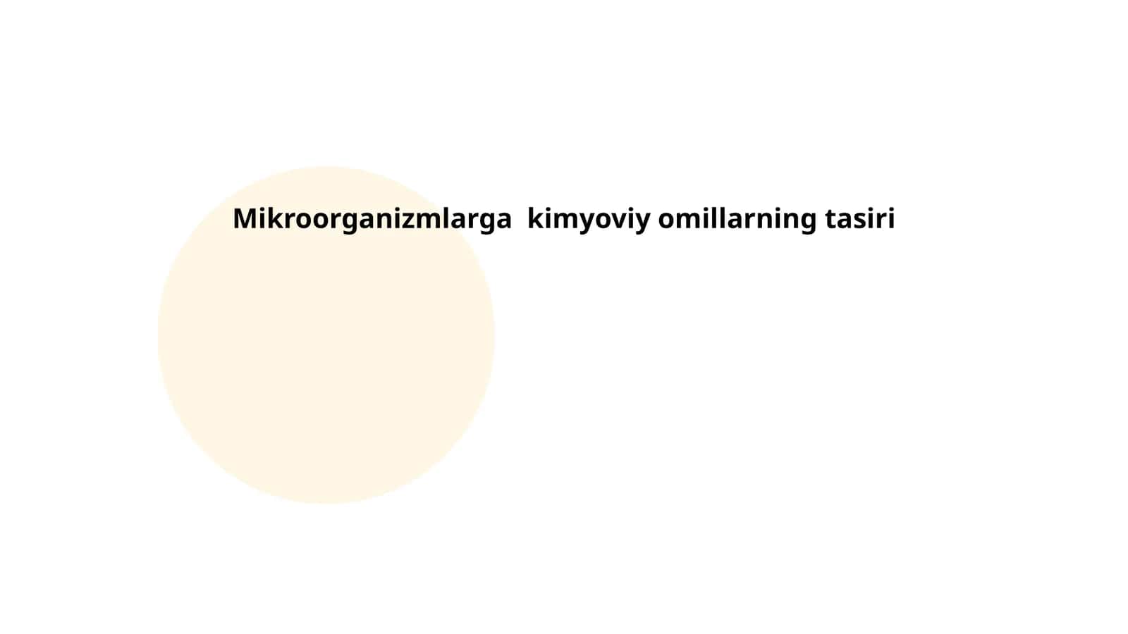 Mikroorganizmlarga kimyoviy omillarning tasiri