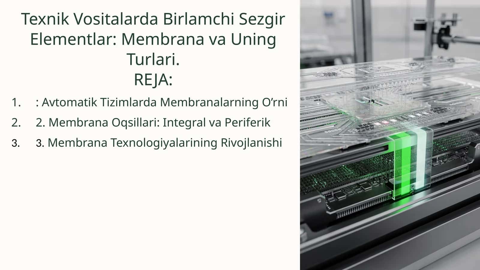 Texnik Vositalarda Birlamchi Sezgir Elementlar: Membrana vaUningTurlari