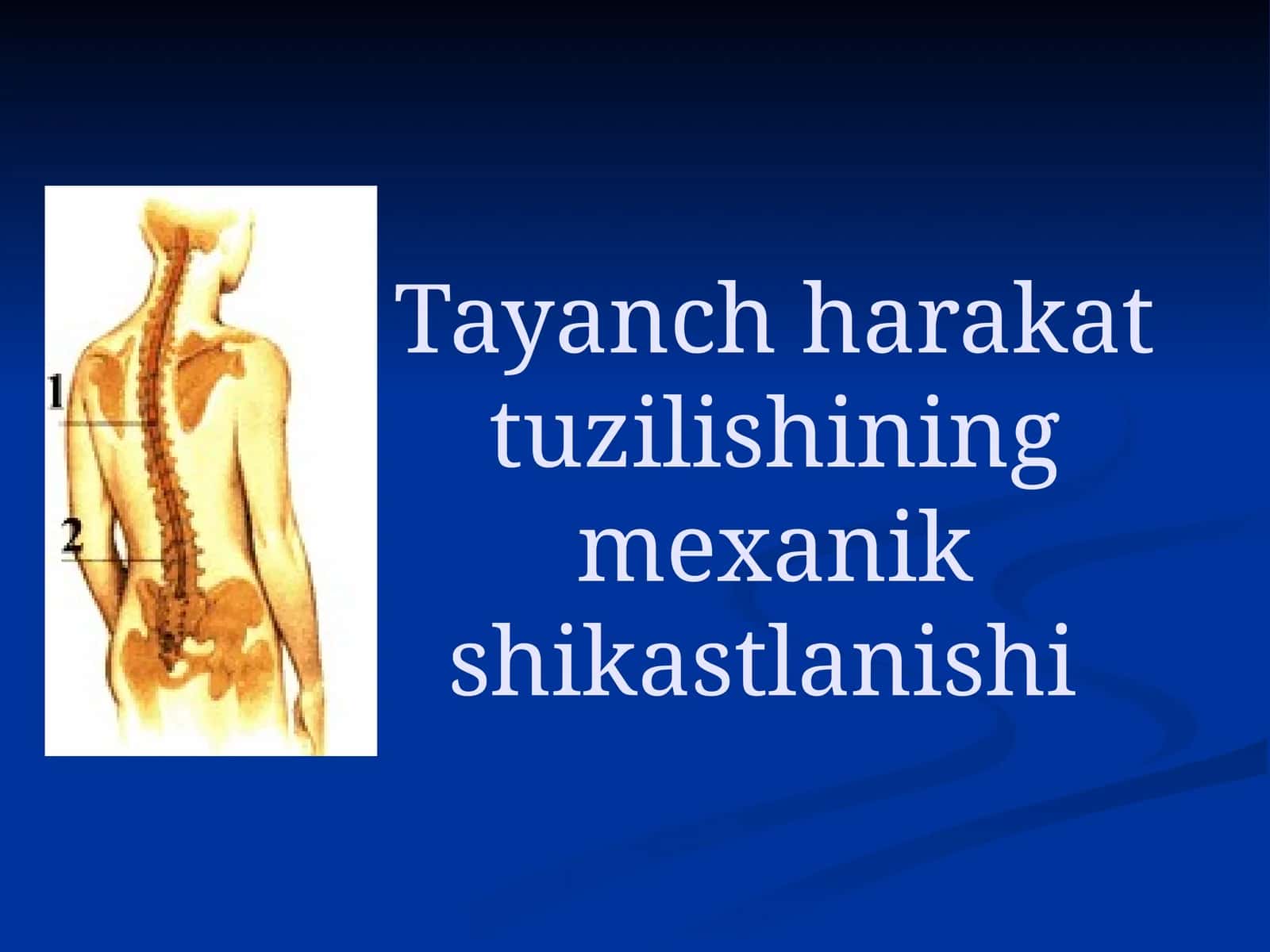 TAYANCH HARAKAT APARATINING MEXANI SHIKASTLANISHI