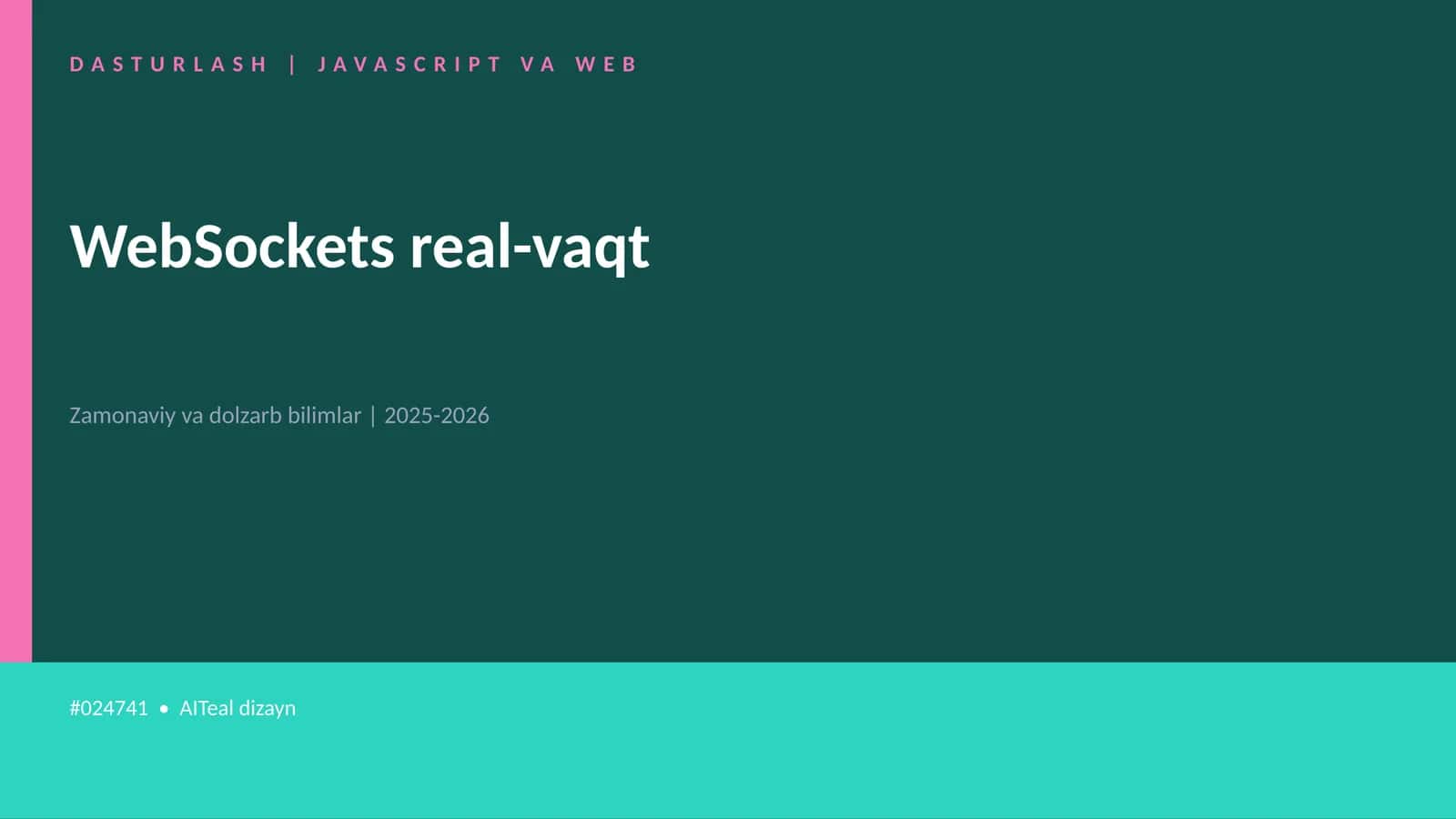DASTURLASH | JAVASCRIPT VA WEB