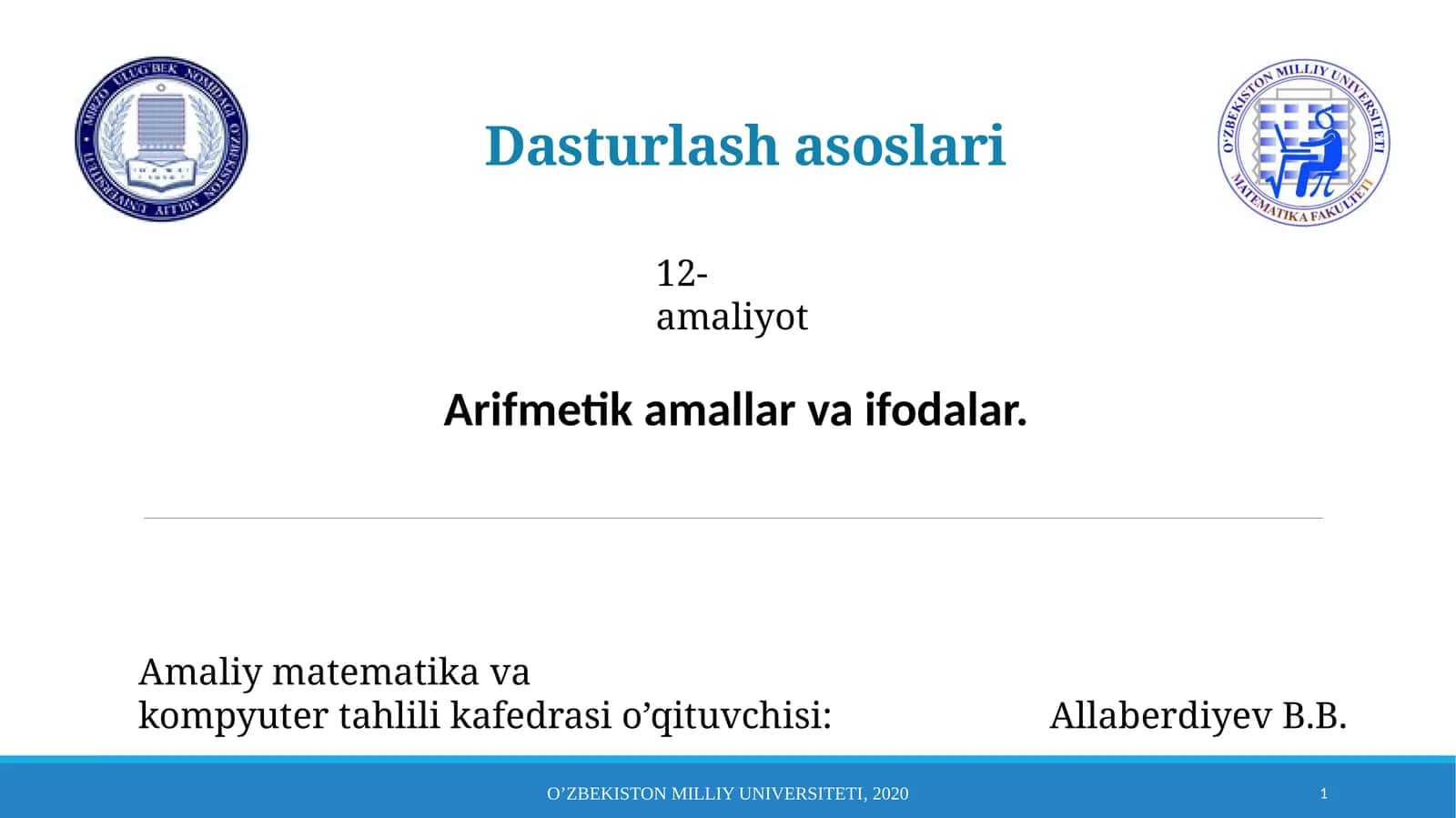 Dasturlash asoslari