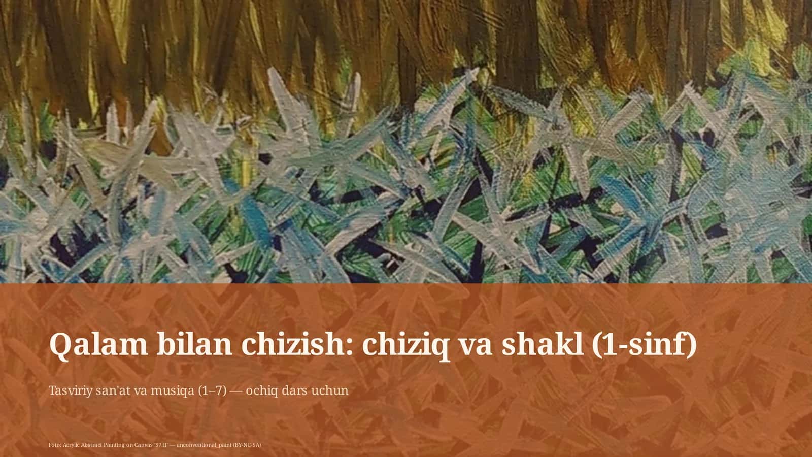 Tasviriy san'at va musiqa (1–7) — ochiq dars uchun