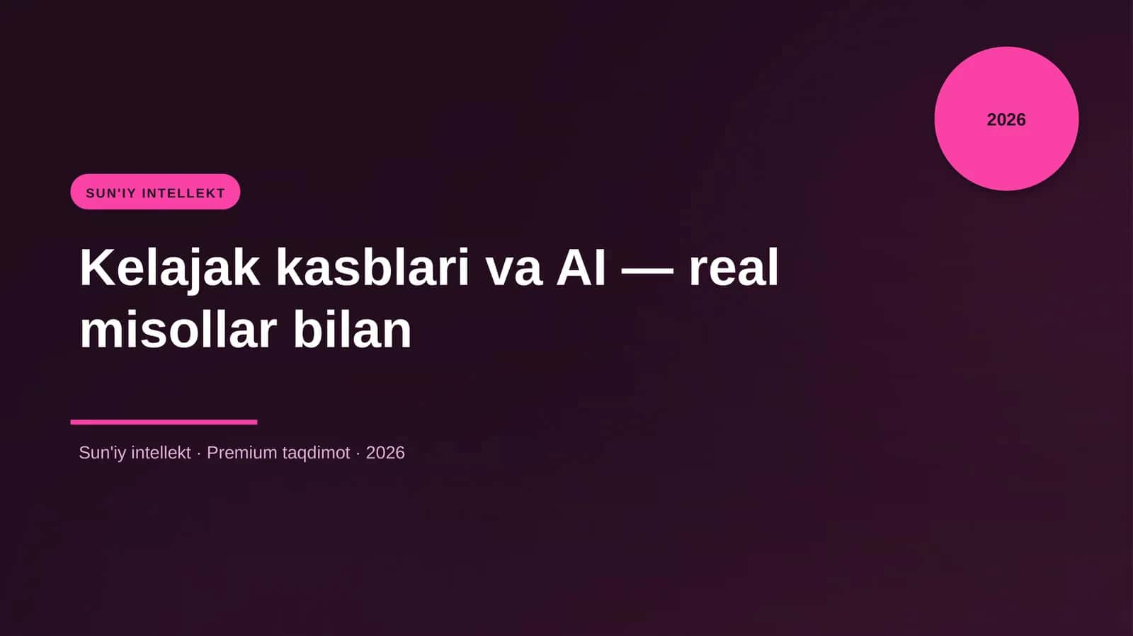 Kelajak kasblari va AI — real misollar bilan