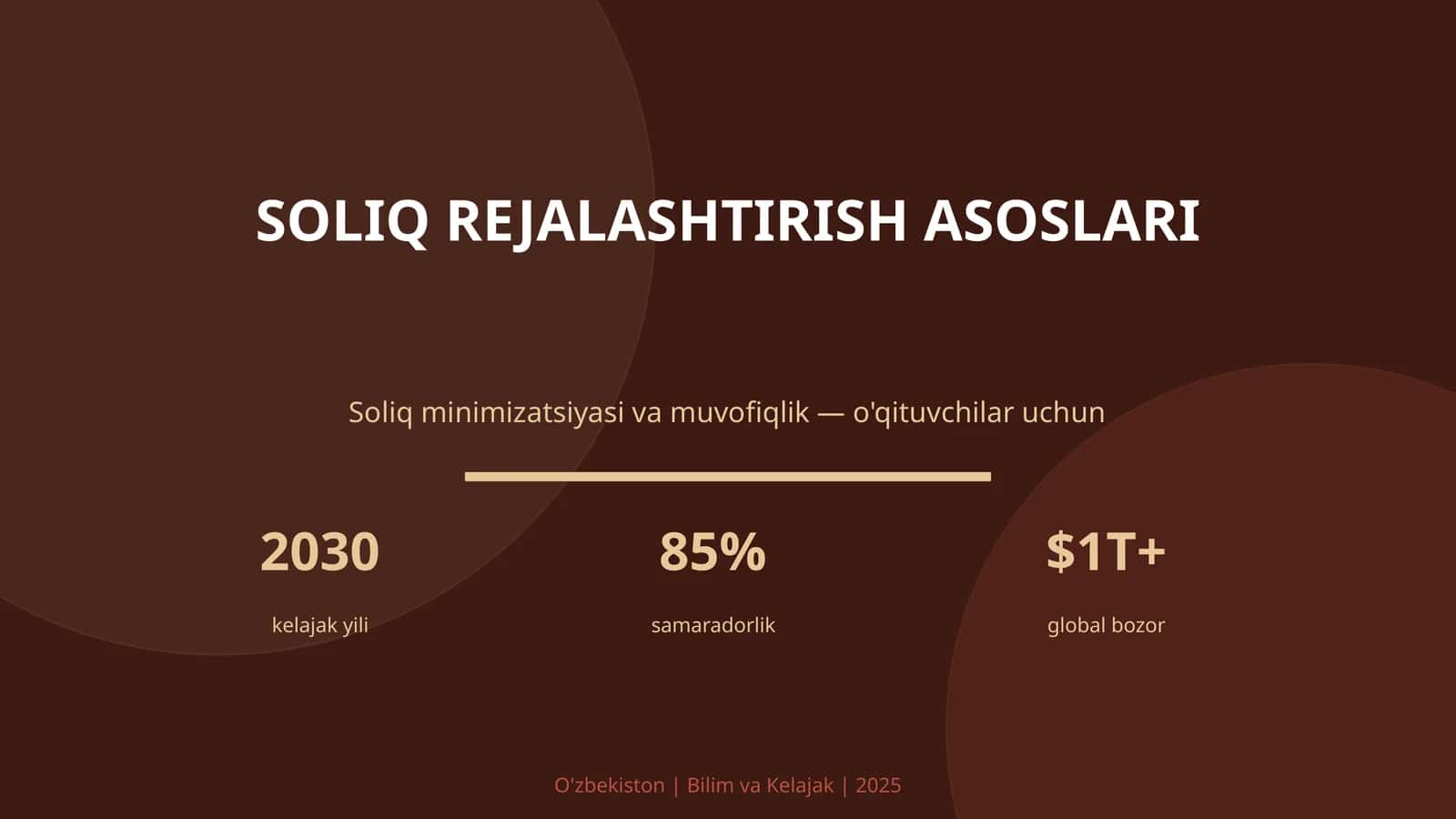 Soliq rejalashtirish asoslari