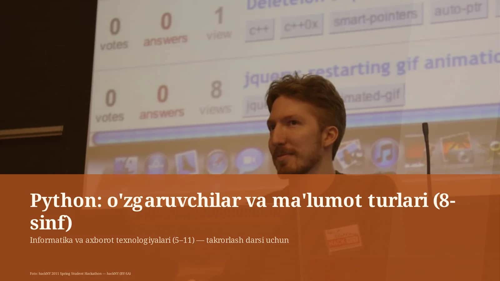 Python: o'zgaruvchilar va ma'lumot turlari (8-sinf)