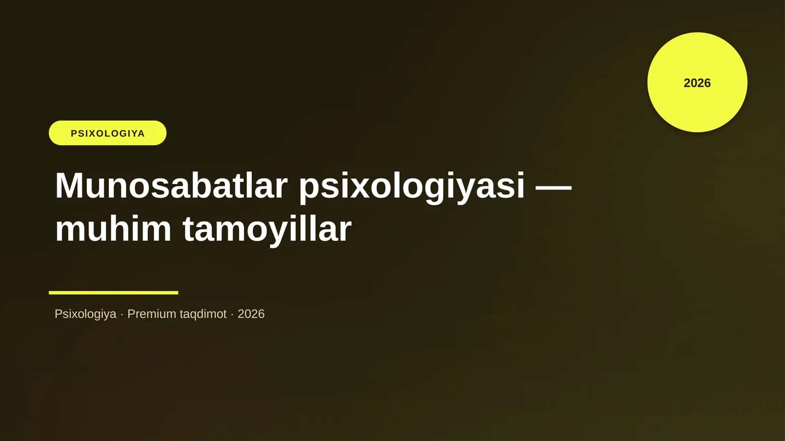 Munosabatlar psixologiyasi — muhim tamoyillar