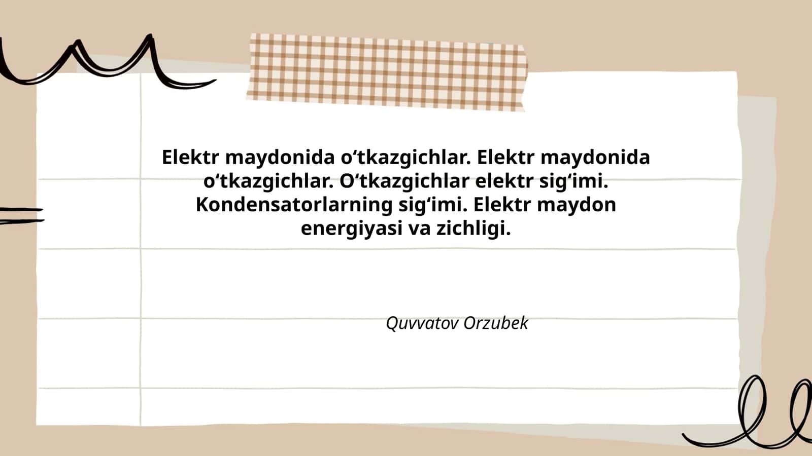 Elektr maydonida o‘tkazgichlar