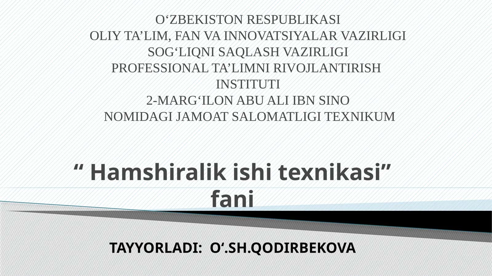 Bemorlarning shaxsiy gigiyenasi