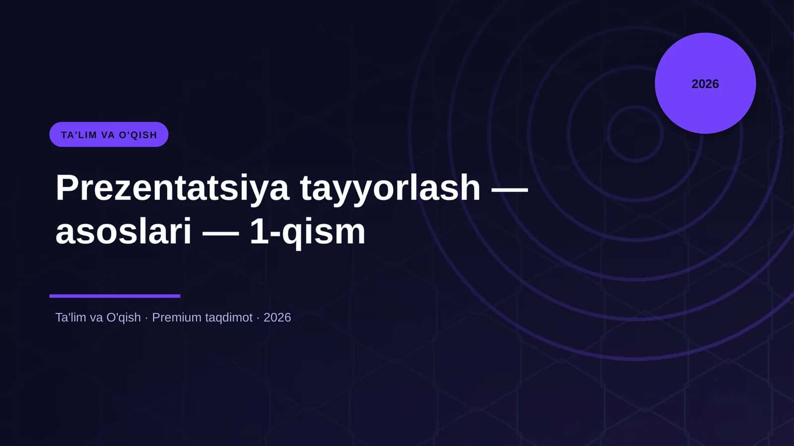 Prezentatsiya tayyorlash — asoslari — 1-qism