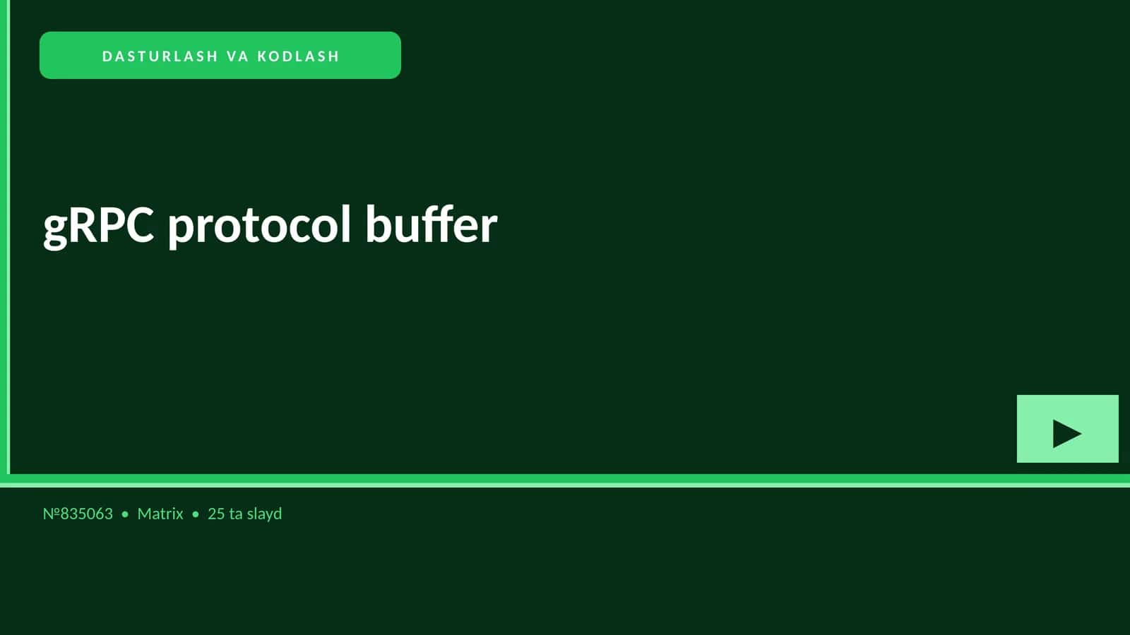 gRPC protocol buffer